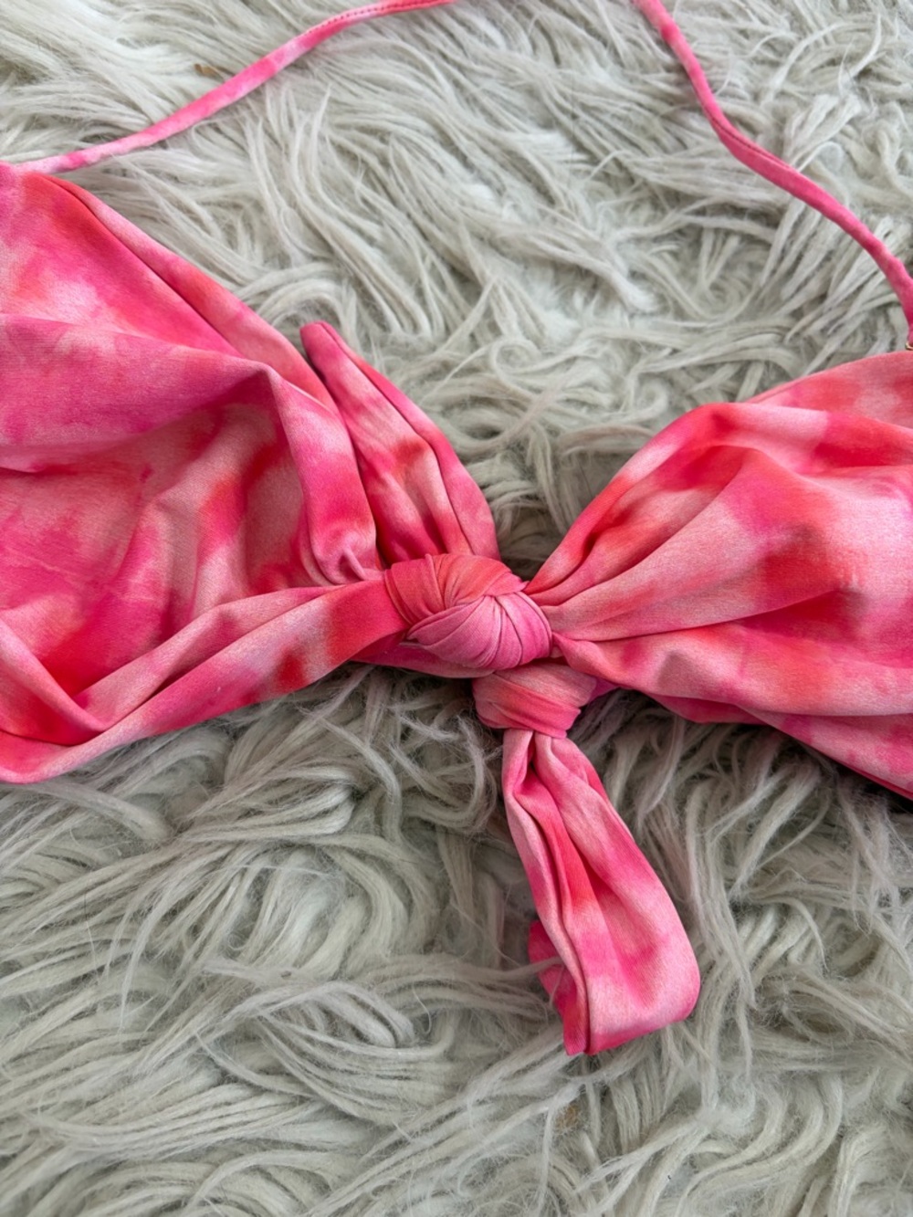Skatie Pink Tie Dye Bandeau Bikini Top Size Medium - Picture 2 of 5